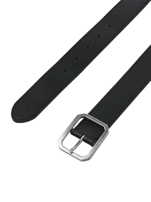 Cinturón de piel con hebilla cuadrada Jack & Jones Black