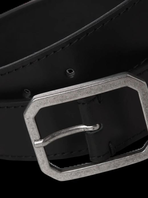 Cinturón de piel con hebilla cuadrada Jack & Jones Black