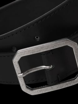 Cinturón de piel con hebilla cuadrada Jack & Jones Black