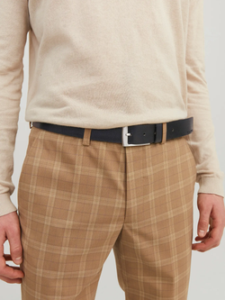 Cinturón de piel con hebilla cuadrada Jack & Jones Black