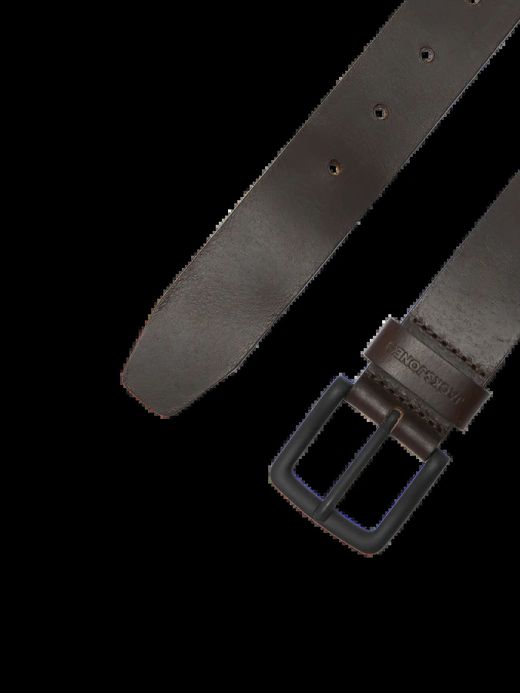Cinturón de piel con hebilla Jack & Jones Black Coffee