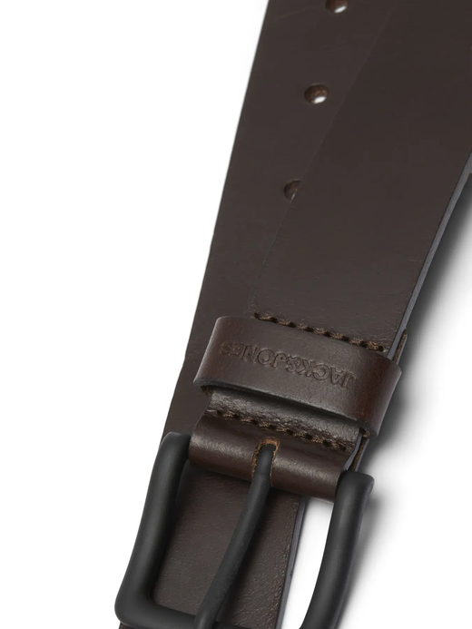 Cinturón de piel con hebilla Jack & Jones Black Coffee