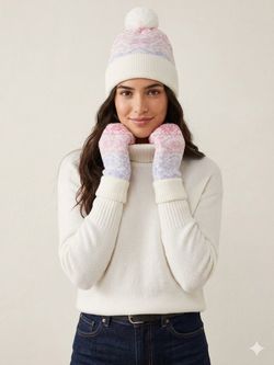 Conjunto gorro & manoplas Pieces Cloud Dancer