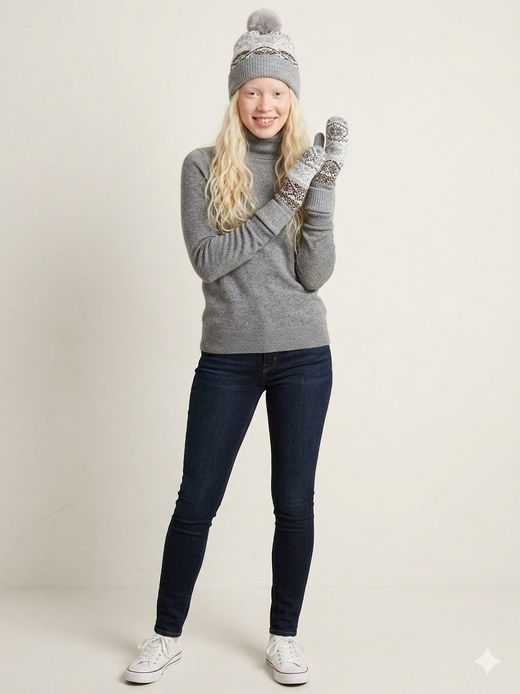 Conjunto gorro & manoplas Pieces Grey