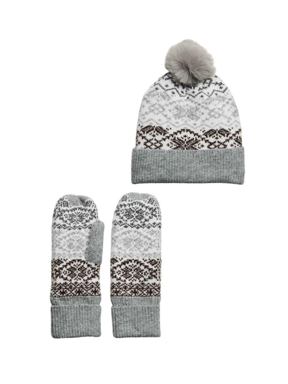 Conjunto gorro & manoplas Pieces Grey