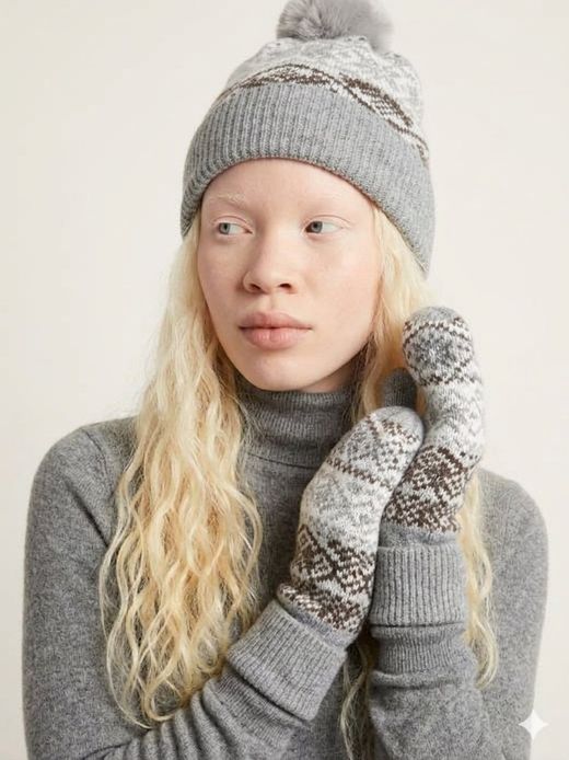 Conjunto gorro & manoplas Pieces Grey