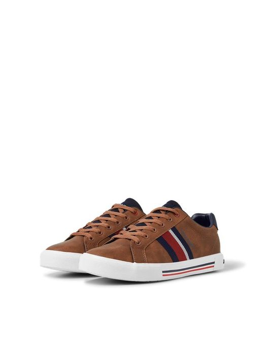 Deportivo con cordones banda tricolor Jack & Jones Cognac