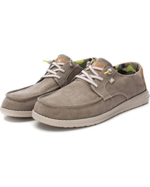 Deportivo textil con cordones Xti Beige