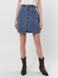Falda 5 bolsillos con botones Vero Moda Light Blue Den