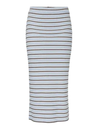 Falda canalé de rayas bicolor Pieces Cashmere Blue 4XL