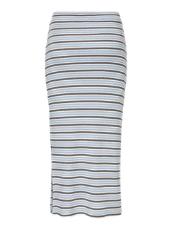 Falda canalé de rayas bicolor Pieces Cashmere Blue