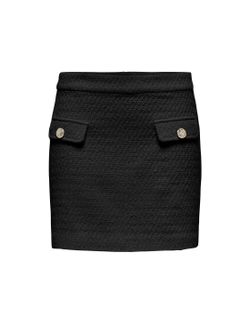 Falda corta con bolsillos con botones dorados Only Black