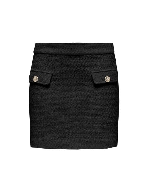 Falda corta con bolsillos con botones dorados Only Black