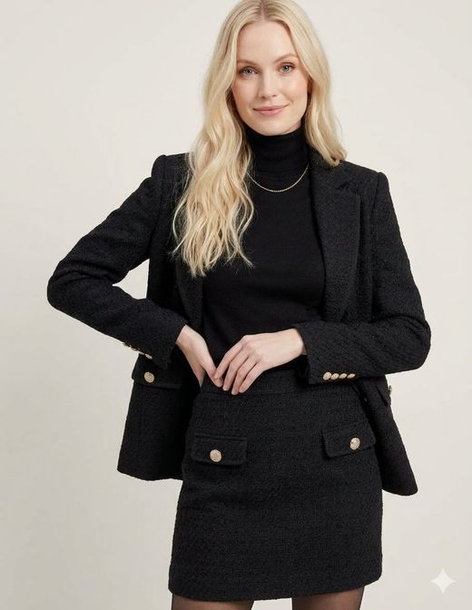 Falda corta con bolsillos con botones dorados Only Black