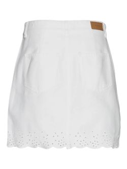Falda corta con bordado floral Vero Moda Snow White