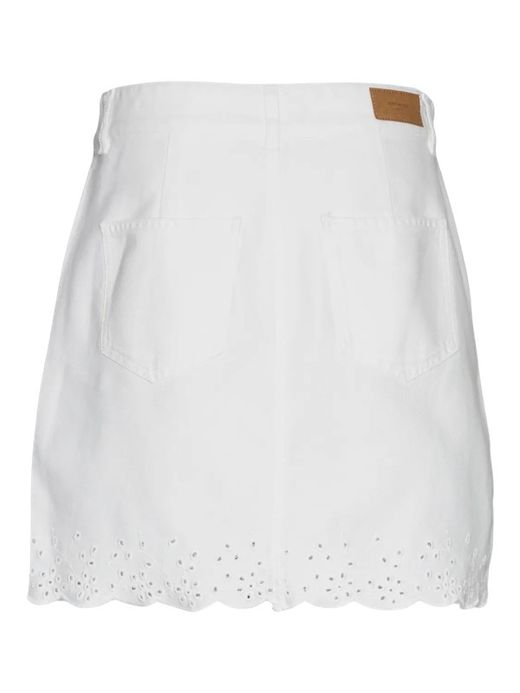 Falda corta con bordado floral Vero Moda Snow White