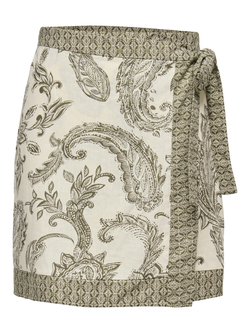 Falda corta con estampado cachemir monocolor Only Ivy Green