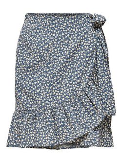 Falda corta con estampado floral Only Blue
