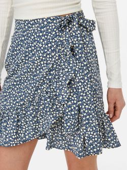 Falda corta con estampado floral Only Blue