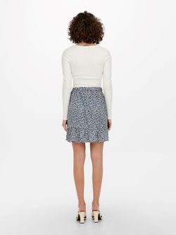 Falda corta con estampado floral Only Blue