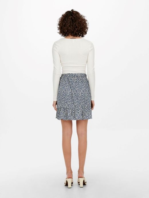 Falda corta con estampado floral Only Blue