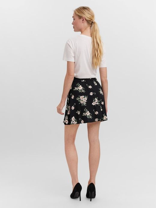 Falda corta con estampado floral Vero Moda Black
