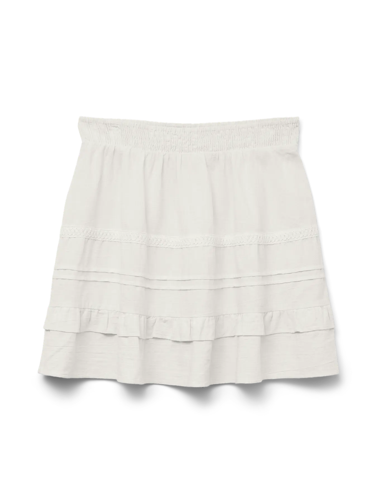Falda corta con volantes Vero Moda Snow White 4XL