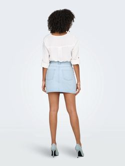 Falda corta tejana 5 bolsillos Only Light Blue Bleached Denim
