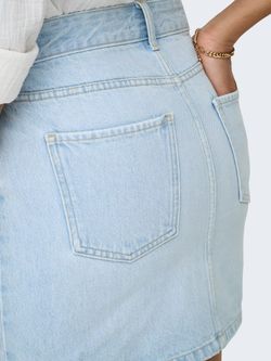 Falda corta tejana 5 bolsillos Only Light Blue Bleached Denim