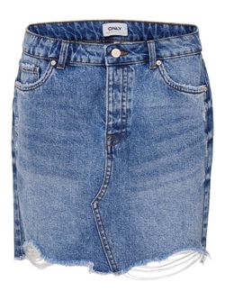 Falda corta tejana deshilachada Only Light Blue Den