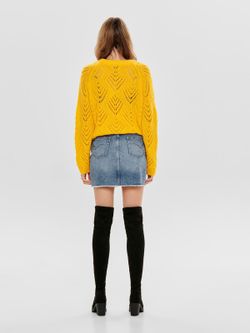 Falda corta tejana deshilachada Only Light Blue Den