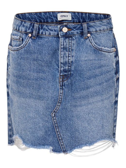 Falda corta tejana deshilachada Only Light Blue Den