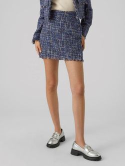 Falda corta tweed Vero Moda Navy Blazer