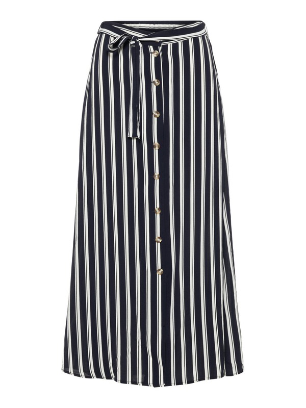 Falda con botones y rayas verticales Moda Navy Blazer — Serra street wear