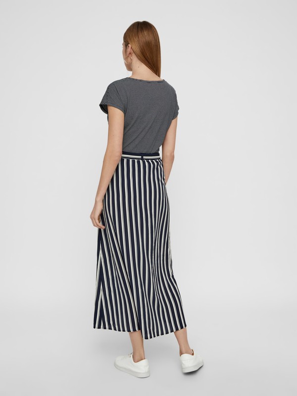 Falda con botones y rayas verticales Moda Navy Blazer — Serra street wear
