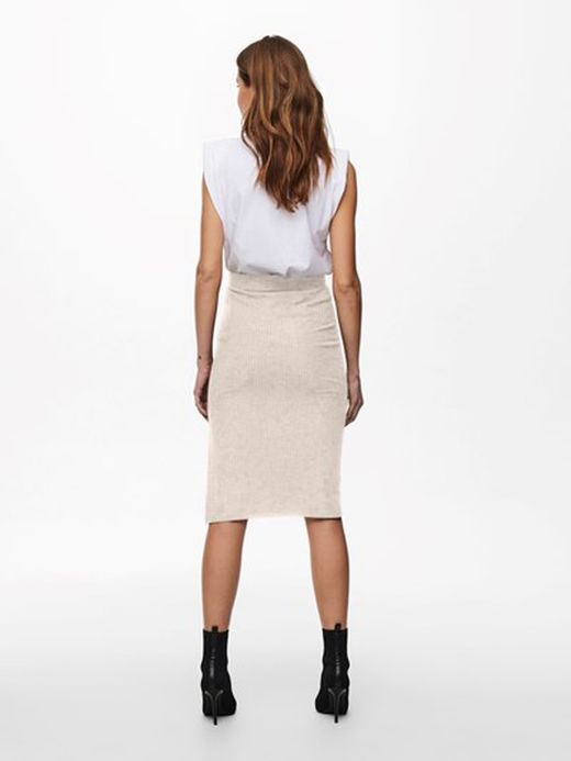 Falda midi canalé Only Pumice Stone