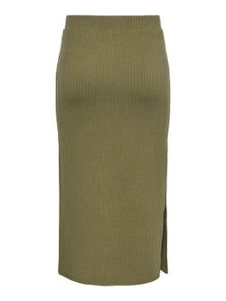 Falda midi canalé Pieces Deep Lichen