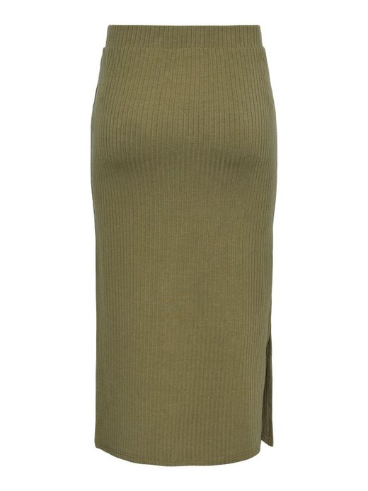 Falda midi canalé Pieces Deep Lichen