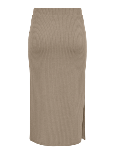 Falda midi canalé Pieces Silver Mink