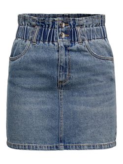 Falda tejana corta HW con goma Only Medium Blue