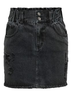 Falda tejana corta HW con rotos Only Black