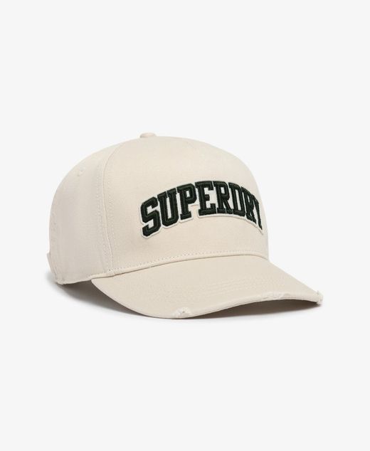 Gorra clean up con letras branding Superdry Stone Gray