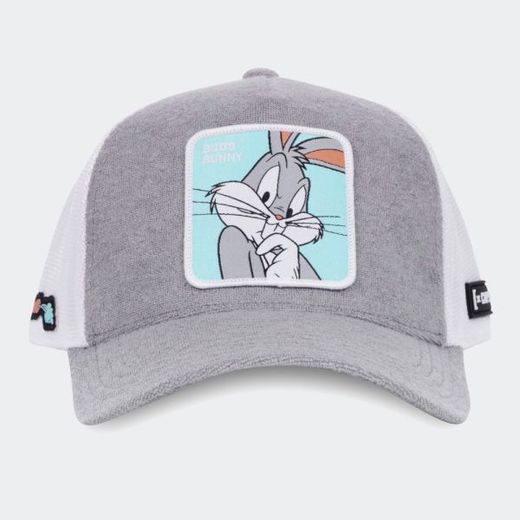 Gorra de microrejilla Bugs Bunny Capslab Light Grey Mela