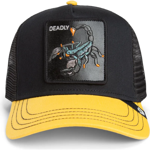 Gorra trucker combinada escorpión Goorin Bros Black & Yellow
