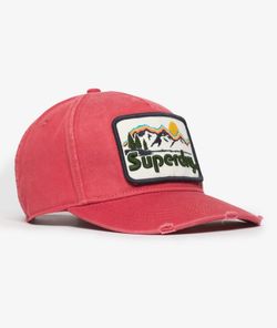 Gorra trucker con letras branding bordadas Superdry Red