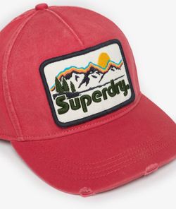 Gorra trucker con letras branding bordadas Superdry Red