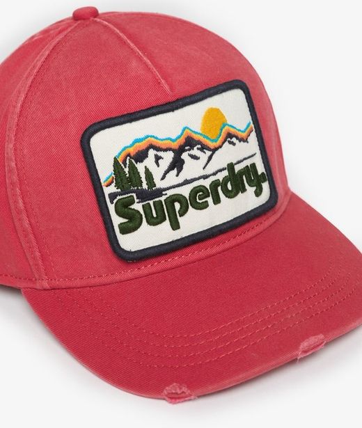 Gorra trucker con letras branding bordadas Superdry Red