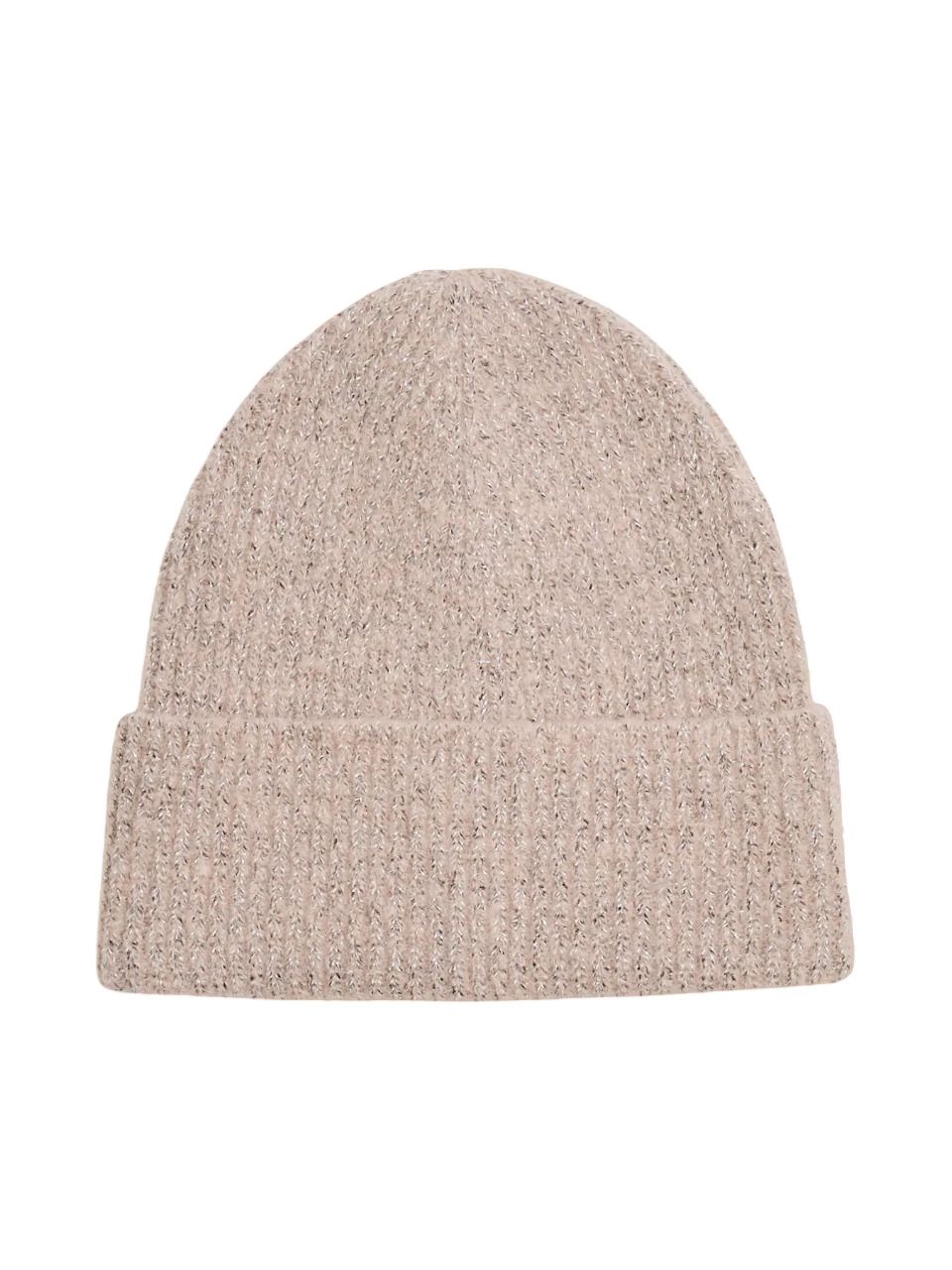 Gorro canalé con detalle lurex Pieces Cameo Pink U