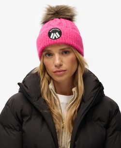 Gorro de punto trenzado y con pompón Superdry Hyper Fire