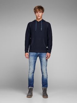 Pullover basic con cappuccio in tinta unita Jack & Jones Total Eclipse